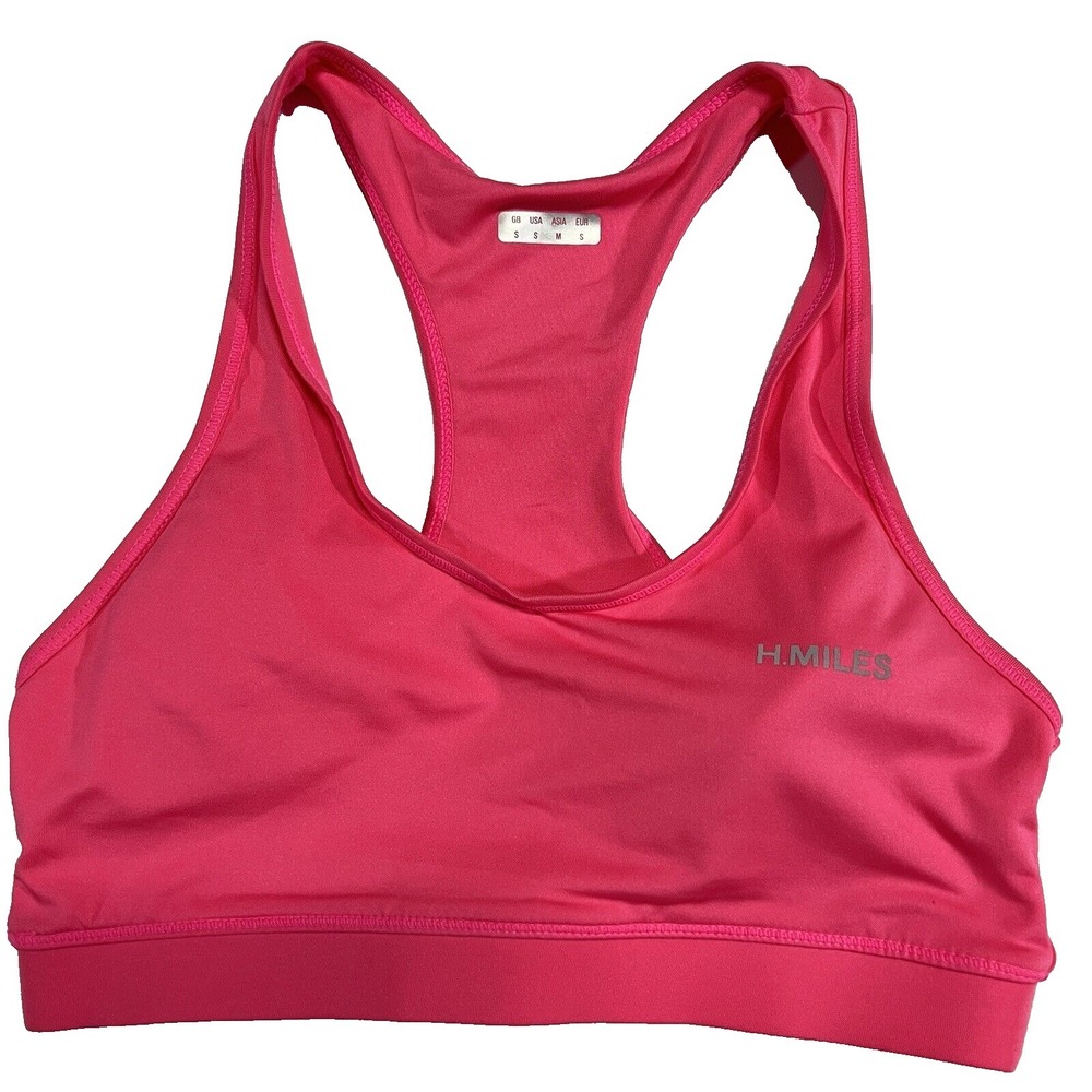 Womens Sports Bra Racerback Pink Workout Fitness‎ Gym Activewear Size S